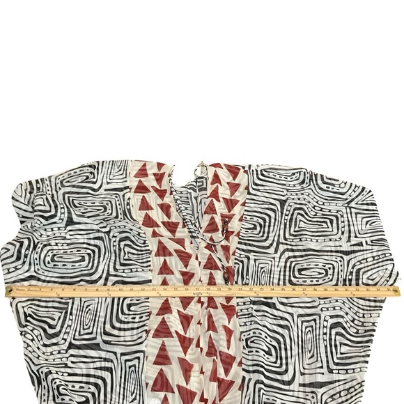 ZARA Abstract Tribal Print Kaftan Blouse Tunic Top Size M - Picture 10 of 10